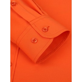 Camisas de vestir masculinas, sólidas, de manga comprida, elásticas, sem rugas, camisa formal, camisas de botão casual para negócios