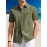 Camisa Guayabera de Linho Leve para Homens [Tecido Respirável] - Manga Curta com Botões, Roupa de Praia de Verão Respirável com Bolsos no Peito, Design Elegante de Cor Sólida para Ocasiões Casuais ou Formais