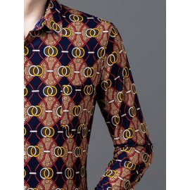 1 peça Camisa Masculina SINBOS de Verão Leve Manga Curta - Estampa Listrada, Tecido Não Tecido em Poliéster, Respirável e Antirrugas, Detalhe com Botões, Lavagem à Mão/Limpeza a Seco, Tamanhos Adultos, Confortável para Uso Diário, Ajuste Relaxado, Roupa C