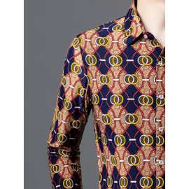 1 peça Camisa Masculina SINBOS de Verão Leve Manga Curta - Estampa Listrada, Tecido Não Tecido em Poliéster, Respirável e Antirrugas, Detalhe com Botões, Lavagem à Mão/Limpeza a Seco, Tamanhos Adultos, Confortável para Uso Diário, Ajuste Relaxado, Roupa C
