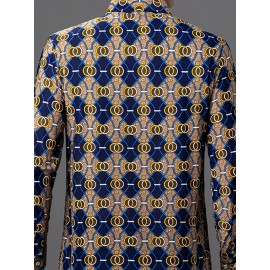 1 peça Camisa Masculina SINBOS de Verão Leve Manga Curta - Estampa Listrada, Tecido Não Tecido em Poliéster, Respirável e Antirrugas, Detalhe com Botões, Lavagem à Mão/Limpeza a Seco, Tamanhos Adultos, Confortável para Uso Diário, Ajuste Relaxado, Roupa C