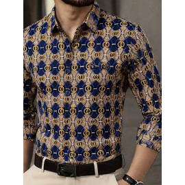 1 peça Camisa Masculina SINBOS de Verão Leve Manga Curta - Estampa Listrada, Tecido Não Tecido em Poliéster, Respirável e Antirrugas, Detalhe com Botões, Lavagem à Mão/Limpeza a Seco, Tamanhos Adultos, Confortável para Uso Diário, Ajuste Relaxado, Roupa C