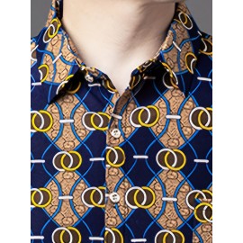 1 peça Camisa Masculina SINBOS de Verão Leve Manga Curta - Estampa Listrada, Tecido Não Tecido em Poliéster, Respirável e Antirrugas, Detalhe com Botões, Lavagem à Mão/Limpeza a Seco, Tamanhos Adultos, Confortável para Uso Diário, Ajuste Relaxado, Roupa C