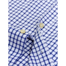 Camisa formal de manga comprida com design clássico listrado para homem, camisa de botão para ocasiões formais de negócios, presente para homem