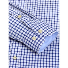 Camisa formal de manga comprida com design clássico listrado para homem, camisa de botão para ocasiões formais de negócios, presente para homem