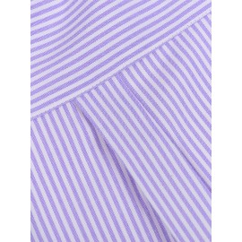 Camisa formal de manga comprida com design clássico listrado para homem, camisa de botão para ocasiões formais de negócios, presente para homem