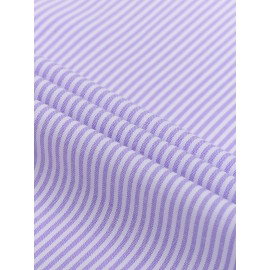 Camisa formal de manga comprida com design clássico listrado para homem, camisa de botão para ocasiões formais de negócios, presente para homem