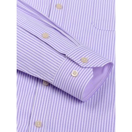 Camisa formal de manga comprida com design clássico listrado para homem, camisa de botão para ocasiões formais de negócios, presente para homem