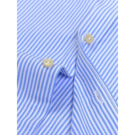 Camisa formal de manga comprida com design clássico listrado para homem, camisa de botão para ocasiões formais de negócios, presente para homem