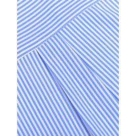 Camisa formal de manga comprida com design clássico listrado para homem, camisa de botão para ocasiões formais de negócios, presente para homem