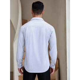 Camisas de vestir para homem sem rugas, com botões de manga comprida, formal e de negócios.