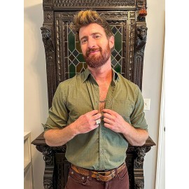 Camisas de vestir para homem sem rugas, com botões de manga comprida, formal e de negócios.