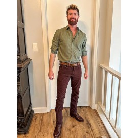 Camisas de vestir para homem sem rugas, com botões de manga comprida, formal e de negócios.