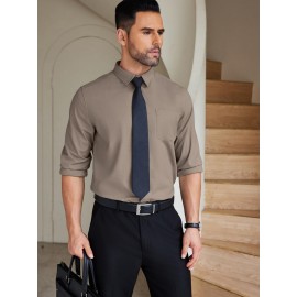 Camisas de vestir para homem sem rugas, com botões de manga comprida, formal e de negócios.