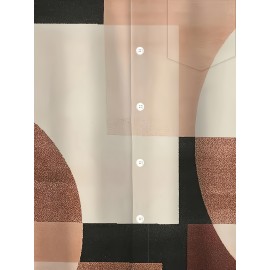 Camisa de manga curta com padrão geométrico vintage para homem, com estampa de verão casual leve e respirável para a praia, com impressão estrangeira.