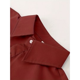 Camisa Casual Masculina de Manga Longa Sem Rugas, Leve e Estilosa com Bolsos em Cor Sólida