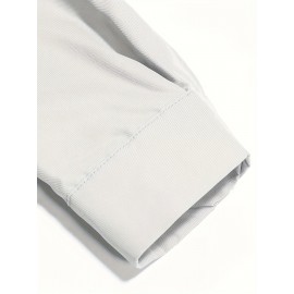 Camisa Casual Masculina de Manga Longa Sem Rugas, Leve e Estilosa com Bolsos em Cor Sólida