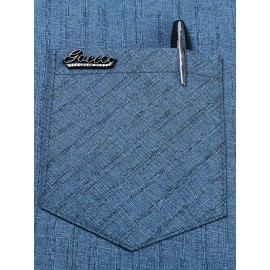 Camisa de manga curta para homem, ideal para o verão, com bolsos e conforto para a pele.