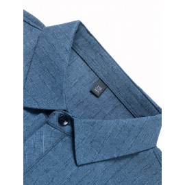 Camisa de manga curta para homem, ideal para o verão, com bolsos e conforto para a pele.
