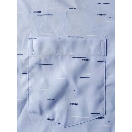Camisa masculina de manga comprida com botões e estampado de listras, estilo clássico, camisa casual para todos os dias, versátil para uso casual.