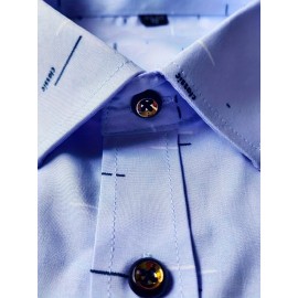 Camisa masculina de manga comprida com botões e estampado de listras, estilo clássico, camisa casual para todos os dias, versátil para uso casual.