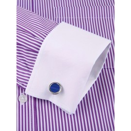 ESEA Homens Têm Bolsos Formais Camisa de Manga Comprida Temperamento Maduro Banquete Evento Camisa Francesa Apenas Camisas