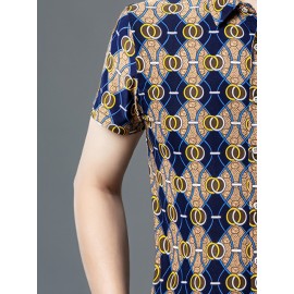 1-Pacote Camisa Casual Masculina SINBOS - Leve e Respirável, Manga Curta com Botões Frontais, Cores Azul Marinho/Bege/Azul/Dourado para Escritório e Eventos Formais - Corte Elegante, Estampa Listrada, Construção Durável, Bolsa Inclusa, Ideal para Profissi