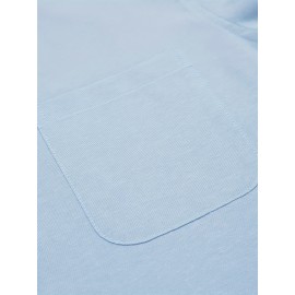 Camisa Oxford de manga comprida para homem, com botões e gola de banda, ideal para o verão na praia.