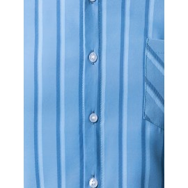 Camisa de manga curta para homem JOSFOND - Azul Marinho com Listras, Casual, Sem Ferro, Ajuste Slim, Perfeita para Adultos, Vestuário Casual|Padrão Listrado|Camisa Ajuste Slim