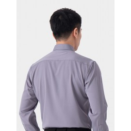 Conjunto de 3 Camisas Sociais Masculinas Slim Fit Manga Comprida - Azul-Petróleo, com Botões e Abotoadura Simples, para Todas as Estações, Vestuário Casual e de Negócios, Forro de Poliéster, Tamanhos Grandes Disponíveis, Camisas Versáteis | Camisa de Cor 