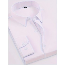 Conjunto de 3 Camisas Sociais Masculinas Slim Fit Manga Comprida - Azul-Petróleo, com Botões e Abotoadura Simples, para Todas as Estações, Vestuário Casual e de Negócios, Forro de Poliéster, Tamanhos Grandes Disponíveis, Camisas Versáteis | Camisa de Cor 