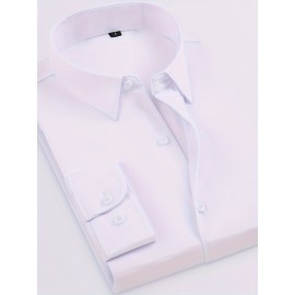 Conjunto de 3 Camisas Sociais Masculinas Slim Fit Manga Comprida - Azul-Petróleo, com Botões e Abotoadura Simples, para Todas as Estações, Vestuário Casual e de Negócios, Forro de Poliéster, Tamanhos Grandes Disponíveis, Camisas Versáteis | Camisa de Cor 