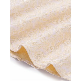 Camisa de Vestir Masculina Vintage Bege Paisley de Manga Longa - Tecido de Poliéster Luxuoso, Gola com Botões, Padrão Floral Elegante para Ocasiões Formais, Casamentos & Eventos de Negócios, Traje de Casamento | Camisa Masculina de Luxo | Camisa de Corte 