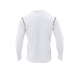 Camisetas Henley Masculinas de Verão - Camisas Clássicas de Manga Longa Leves com Botões, Decote em V e Design de Costura Contrastante no Gola para Looks Casuais
