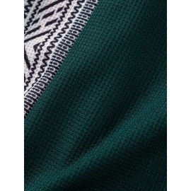Camisetas Masculinas de Verão com Gola, Estilo Casual Indiano Bohemio, Manga Curta e Botões Frontais, Ajuste Solto com Patchwork
