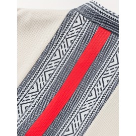 Camisetas Masculinas de Verão com Gola, Estilo Casual Indiano Bohemio, Manga Curta e Botões Frontais, Ajuste Solto com Patchwork