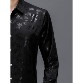 Camisa Masculina de Verão Sinbos - Estampa Floral, Manga Curta, Corte Solto com Botões, Tecido Respirável e Levemente Elástico, Gola Quadrada para Casual ou Trabalho, Estilo Maduro