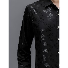 Camisa Masculina de Verão Sinbos - Estampa Floral, Manga Curta, Corte Solto com Botões, Tecido Respirável e Levemente Elástico, Gola Quadrada para Casual ou Trabalho, Estilo Maduro