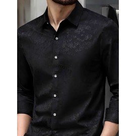 Camisa Masculina de Verão Sinbos - Estampa Floral, Manga Curta, Corte Solto com Botões, Tecido Respirável e Levemente Elástico, Gola Quadrada para Casual ou Trabalho, Estilo Maduro