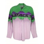 Camisa Masculina Formal e Casual - Camisa de Manga Longa com Gola Clássica, Tecido Não Elástico para Festas, Escritório e Uso Diário - Lavável em Máquina, Corte Solto (Essencial Primavera/Outono), Estampa Vibrante, Material Opaco, Design Elegante, Constru