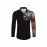 Camisa Social Masculina de Manga Longa com Estampa Gráfica - Design Tatuagem Bicolor, Gola Solta para Uso Casual e Festas, Lavável em Máquina, Top Primavera/Outono, Material Durável, Contraste Ousado, Moda Atual
