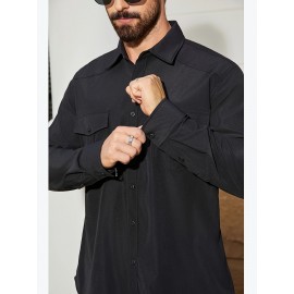 Jaqueta casual de manga comprida com bolsos duplos para homem, primavera e verão, solta e versátil, moda casual, cargo.
