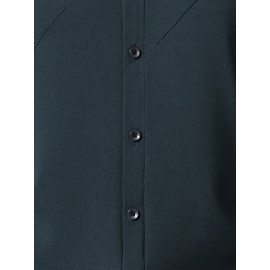 Camisa Masculina JOSFOND Azul Claro - Anti-Rugas Sem Passar, Botões Frontais, Corte Solto para Escritório e Eventos Formais - Tecido Não Transparente, Ideal para Verão