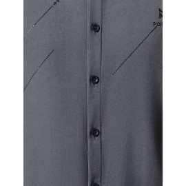 Camisa Masculina JOSFOND Azul Claro - Anti-Rugas Sem Passar, Botões Frontais, Corte Solto para Escritório e Eventos Formais - Tecido Não Transparente, Ideal para Verão