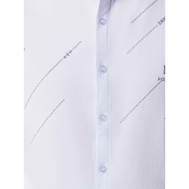 Camisa Masculina JOSFOND Azul Claro - Anti-Rugas Sem Passar, Botões Frontais, Corte Solto para Escritório e Eventos Formais - Tecido Não Transparente, Ideal para Verão