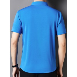 Camisa Masculina JOSFOND Azul Claro - Anti-Rugas Sem Passar, Botões Frontais, Corte Solto para Escritório e Eventos Formais - Tecido Não Transparente, Ideal para Verão