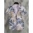 Camisa de botão de manga curta casual para homem - Estampa de plantas tropicais com padrão de folhas azul marinho e bege, tecido respirável, design de contração do abdômen, lavável à máquina, adequada para viagens de praia e atividades ao ar livre, materi