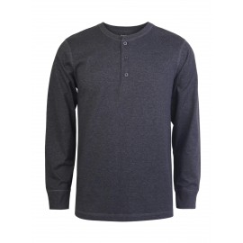2 Peças de Camiseta Henley Masculina de Algodão Manga Longa S-3XL Regular, Confortável e Respirável, Corte Clássico com Gola Redonda, Leve e Casual, Ideal para Primavera, Outono e Inverno, Estilo Pullover para Homens