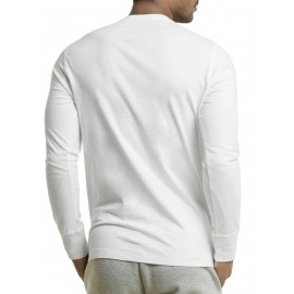2 Peças de Camiseta Henley Masculina de Algodão Manga Longa S-3XL Regular, Confortável e Respirável, Corte Clássico com Gola Redonda, Leve e Casual, Ideal para Primavera, Outono e Inverno, Estilo Pullover para Homens