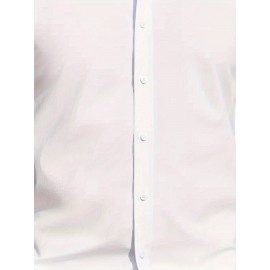 Camisa Masculina de Verão Slim Fit com Lapela e Botões - Manga Curta, Cor Sólida, Leve e Casual para Uso Semi-Formal, Fácil Cuidado (Lavagem à Mão ou Limpeza a Seco), Tecido Sofisticado, Material Respirável, Design Frontal com Botões, Roupa para Clima Que